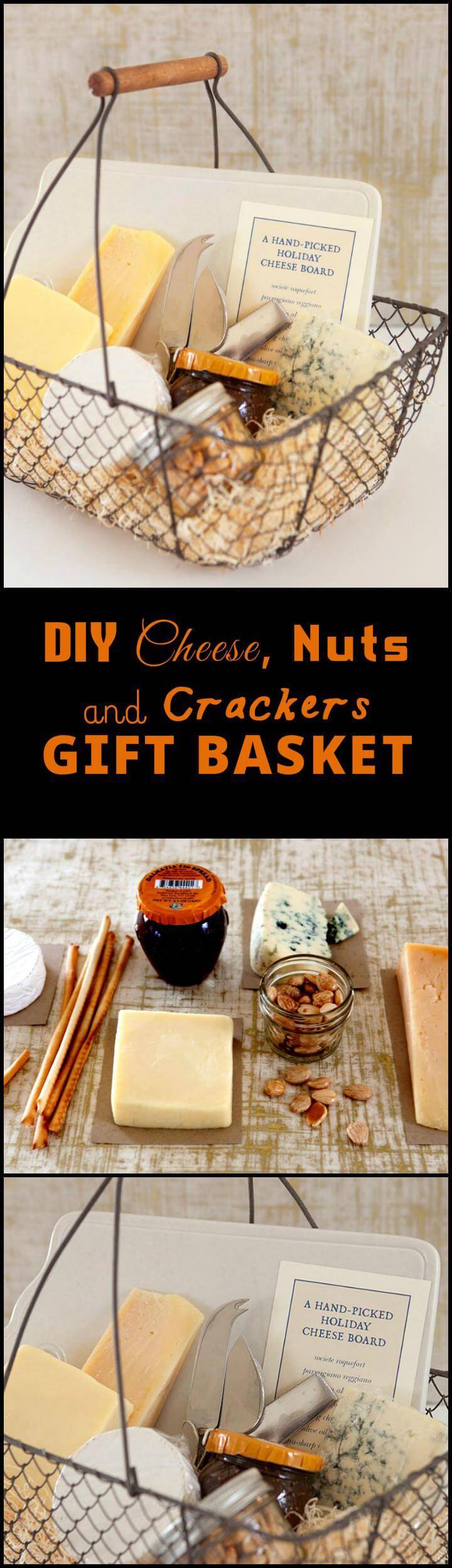self-made nuts and cracker gift basket